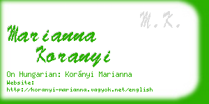 marianna koranyi business card