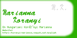 marianna koranyi business card